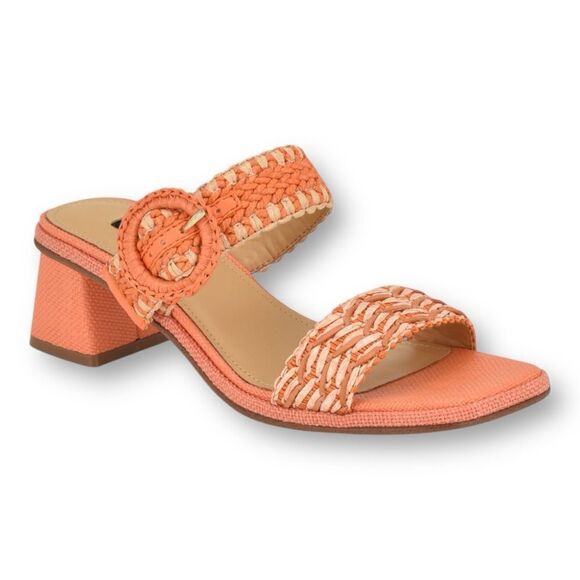 NINE WEST Women’s Emerey Block Heels Sandals in the Size 9 in Orange Color - Picture 8 of 9